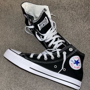 New Black High Top Converse - women’s 7.5, men’s 6